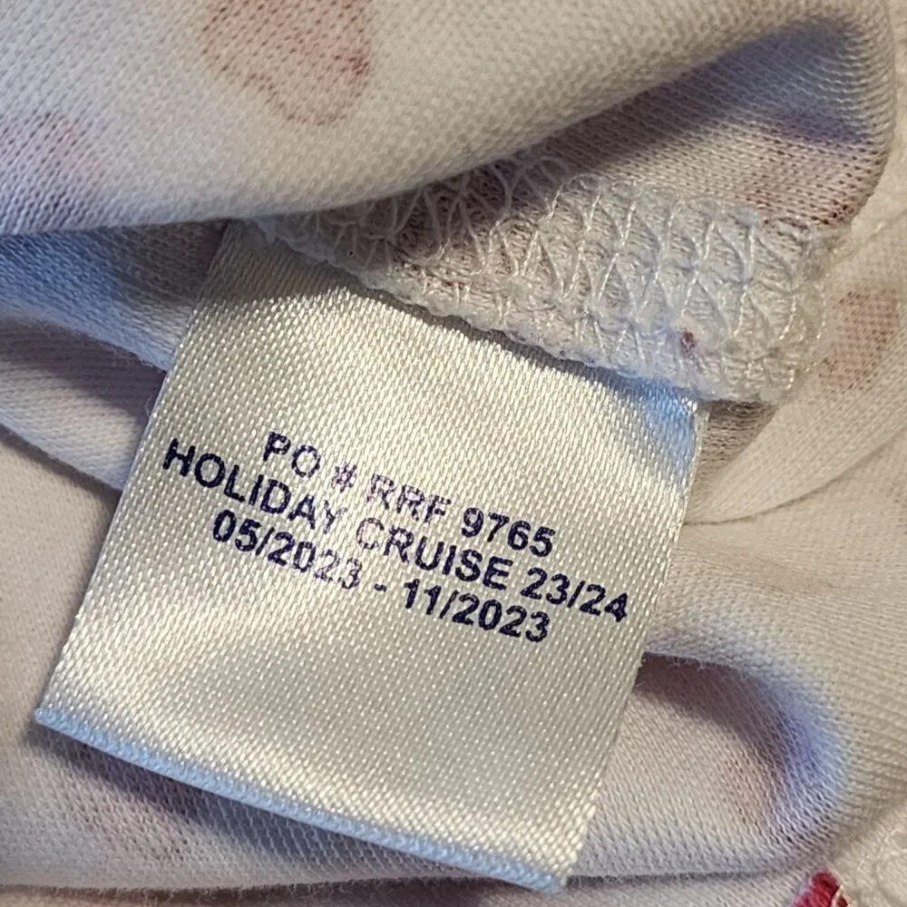 Roller Rabbit girls sz 10 Henley pajama top white with hearts